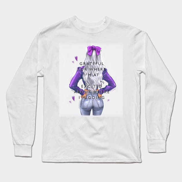 Grateful Long Sleeve T-Shirt by AllessyArt 